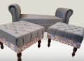Modern Settey Set Elegant Designe Four Seater Gray Fabric Velvet Colour {{Special Offer Available }}. 