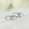 QiaQia Baby Princess 925 Silver Butterfly Zirconia Small Hoop Earring For Girls Child Wome Beautiful Aros Huggies Earring Jewelry. 