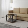 IKEA TINGBY Side table with bottom shelf and wheels, 50x50 cm (Grey/Red). 