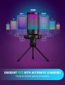 FIFINE Mic AmpliGame A6V USB Microphone with Volume Dial, Mute Button & RGB for Gaming on PC/Laptop/PS4/5. 
