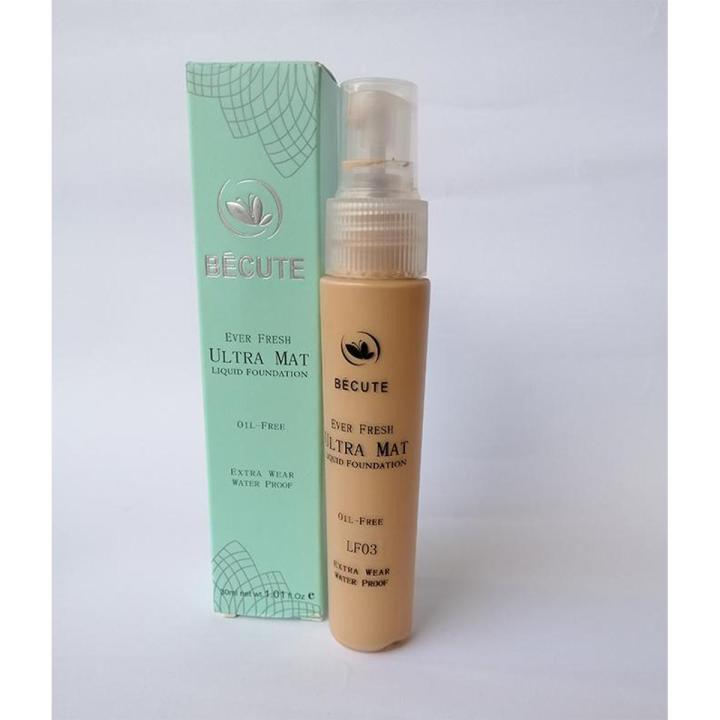 Be Cute Extra Wear Water Proof Oil Free Ultra Mate Liquid Foundation LF-03 30ML