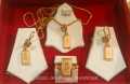 Gold Plated Imported Gold Bar Locket Chain Set. 