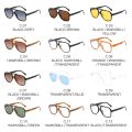 LNFCXI New Retro Oversized Double Bridges Men Pilot Polarized Sunglasses Clear Anti Blue Light Glasses Frame Women UV400. 