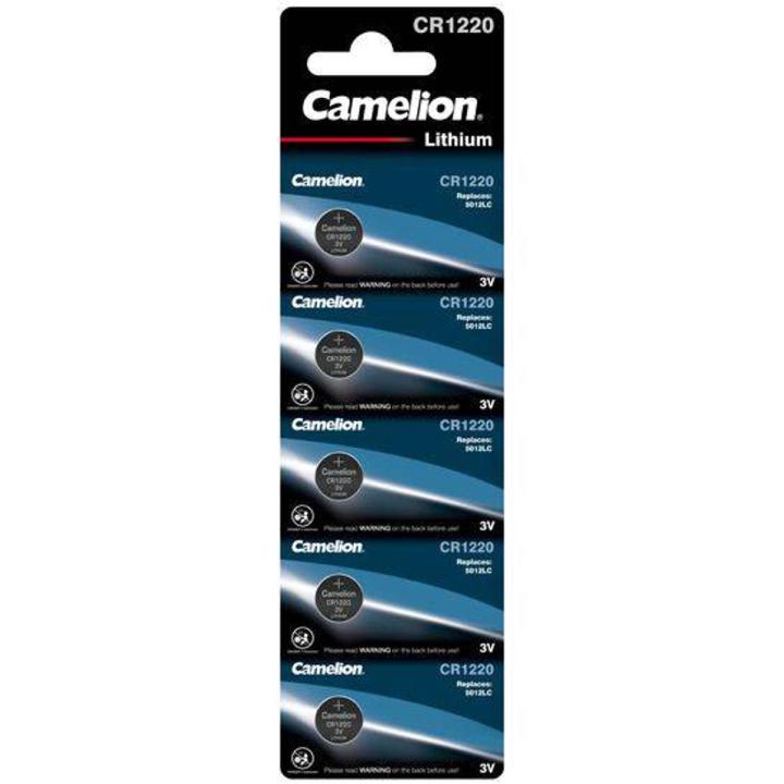 Camelion CR1220 - BP1 3V Lithium Button Cell Battery Fresh Stock 5 Pcs Camelion Original CR1220 CR1220-BP1 Button Cell Battery For Watch Car Remote Key cr 1220 ECR1220 CR1220-1W 3v Lithium Battery Equivalent to: CR1220, DL1220, ECR1220, BR1220, 280-209, D