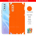 Vivo S1 Skin/Wrap 360 Protection Carbon fiber/ Matte/ Transparent/ Leather Back And Sides Included Camera Skin. 