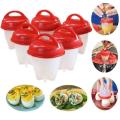 Silicone Egg Cooker, Hard and Soft Make, No Shell, Non Stick Silicone, BPA Free, Egg Boiler, Egg Cups, Egg Poachers, Egg Cooker (6 PACK) (RED). 