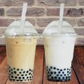 Disposable Plastic Cups Glass With Dome Lids Pack of 50 with Straw 380ml. 