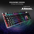 Gaming Keyboard Semi Mechanical K3 RGB Breathing Mode And Clicker Sound Keys Full Size USB Wired Keyboard. 
