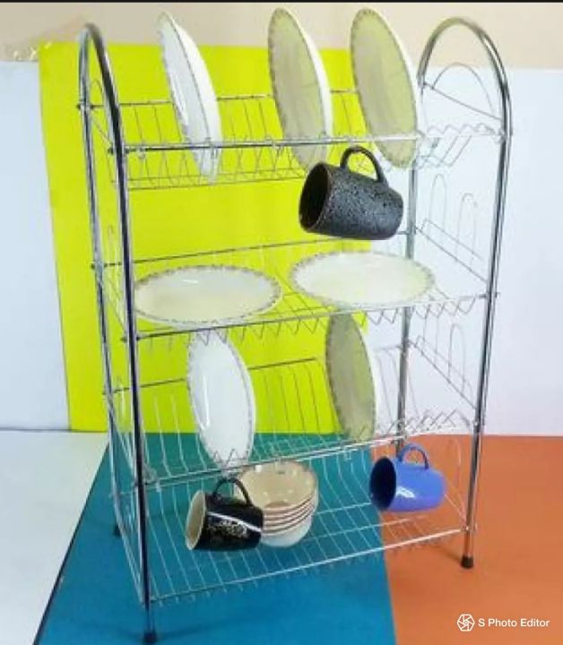 Cromed%20steel%20crockery%20stand/%20dish%20rack%204%20racks%20-%20Image%202