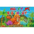 DINOSAUR THEME BIRTHDAY PARTY BANNER ( 36 INCHES X 24 INCHES ). 