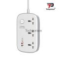 LDNIO SC6 45W GaN Fast Charging 3250W Power Extension 3 Sockets 2 USB-A + 2 USB-C 2M Extension Socket Power Strip Surge Protection Multi Plug Extension Cord Quick Charging for Home Office PC Laptop Phone Tablet Best Power Extension Socket 2 Meter. 