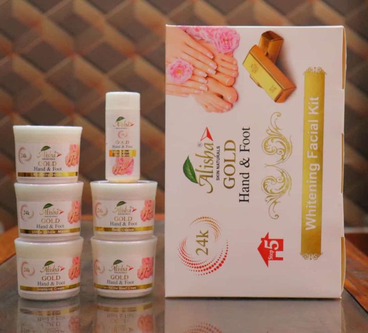 Alisha Gold Hand and Foot Whitening Facial Kit: Comprehensive Skin Brightening