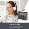 i-box (Model 79284PI/14)DAB/DAB+ and FM radio – stereo sound, portable digital radio with mains and battery operated, compact rechargeable digital radio with USB charging for up to 15 hours of playback time (Silver). 