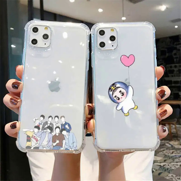 Cute cartoon Kpop Exo phone case for iPhone 13 x XS Max 6 6s 7 7plus 8 8plus 5 5S se 2020 XR 11 11pro Max clear Funda cover