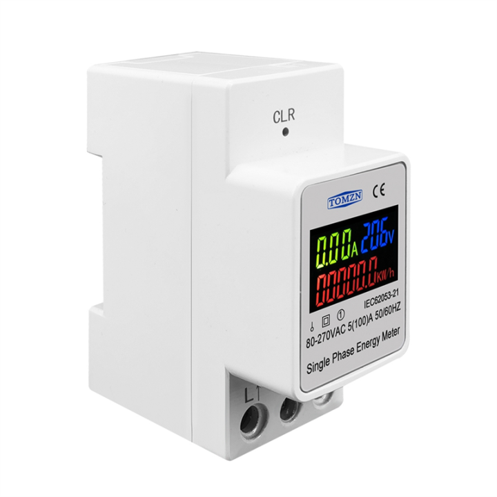 Mini AC Single Phase Power Meter - Volt Amp Watt KWh Frequency PF Monitor With LCD Display, 110V/220V - View #8