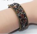 Hot Fashion Stone Bracelet For Women Wrap Cuff Slake Leather Bracelets With Crystal Rhinestone Nature Jewelry. 