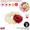 Artificial Flower Gajra Bangles Collection, For Nikkah Mubarak, Baat Pakki, Wedding, Engagement, Maiyon, Mehndi,  Reuseable, Kangan Pair, Fancy Bridal Gajray, Bridal Shower, ColorFul Rose & Jasmice Flower. 