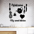 Welcome Home Kitchen Wall Sticker for Kitchen Decoration items I Home and kitchen decoration items I Wall Decoration items I Wall Hanging For Decoration Pieces I Wall Art I kitchen Art I Decoration Pieces For kitchen I Decoration Pieces. 
