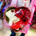 Premium Heart Tin Box Gift for Valentines Day Birthday Anniversary Teddy with Flowers Birthday Gift - Gift For Your Love One - Gift for couple - gift for birthday. 