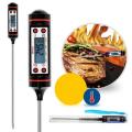Digital Kitchen Heat Gauge Thermometer For Oven Baked Barbeque BBQ And Fried Food Temperature - Black. 