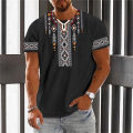 Hot selling ethnic clothing printed T-shirts, new men's short sleeves. 