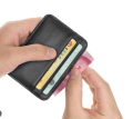 Small Pocket Sized ATM Card Holder Wallet Ultra Slim And Soft Mini Black Leather Wallet And Card Holder Stylish Wallets And Card Holders. 