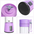 USB Rechargeable Juicer Blender 6 Blades Electric Blender Mini Portable Personal Size USB Rechargeable Mixer 380ml Food Grade Water Bottle Portable Fruit Juicer Machine (Double Click Start) By Bee To Door. 