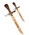 2 PACK Ertugrul Ghazi Sword Toy For Kids 20 INCHES & 12 INCHES - Action Collection Toys - Ertugrul Sword Toy For Kids - Ertugrul Talwar, Ertugrul Knife, Ertugrul Fighting Knife - Wooden Made. 