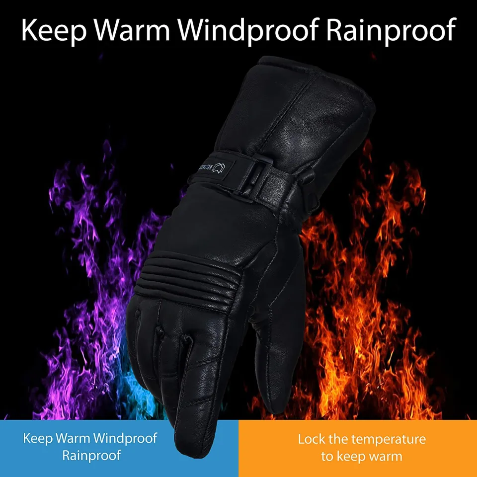 Genuine Sheepskin Leather Gloves For Women, Winter Warm Touchscreen