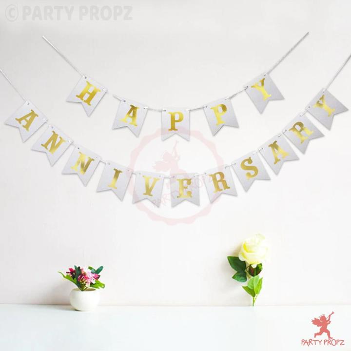 White Happy Anniversary Banner Large Size