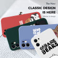 AMORVOR for iPhone 7 8 Plus Back Cover Cartoon Cute Panda Side design Soft Case Liquid Silicone Phone Cases. 