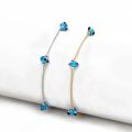 Lucky Eye Blue Turkish Evil Eye Bead Anklet Gold Silver Color Foot Chain Ankle Bracelet Adjustable for Women Girls Jewelry BE25. 