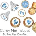 Boy Baby Shower Candy Stickers, Blue Chocolate Drops Labels - 100 Count. 