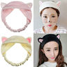 Women Korean Style Cute Cat Ears Elastic Face Wash Headdress Headband Hair Band. 