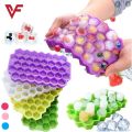 Ice Tray Easy Push Pop Out Square Silicon Ice Cubes Tray Honeycomb Shape Silicone Ice Cube Molds with Lid Flexible Tray for Refrigerator And Freezer. 