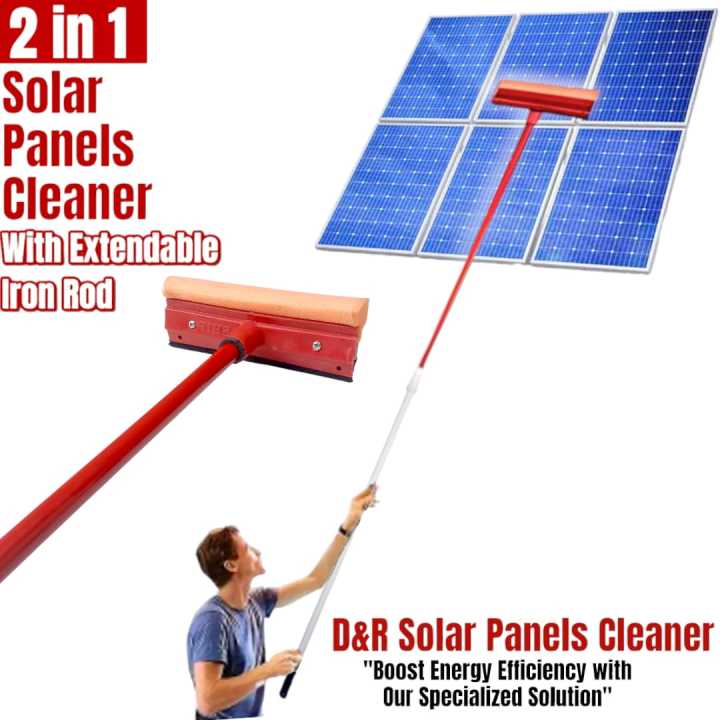 Solar Panel Cleaning 2 in1 Sponge and Rubber Wiper, with Iron ...