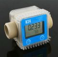 Flow Meter K24 Turbine Digital Diesel Fuel Oil Flow Meter Gauge For Chemicals Liquid Water Air With Calibration Button. 
