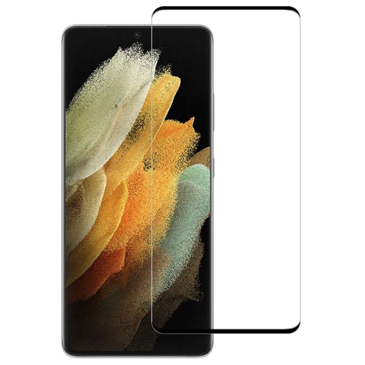 For Samsung Galaxy S21 Ultra 5G 3D Curved Edge Full Screen Tempered Glass Film(Black)