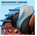 Lumbar Support Pillow for Office Chair Back Support Pillow for Car, Computer, Gaming Chair, Recliner Memory Foam Back Cushion for Pain Relief Improve Posture, Mesh Cover. 