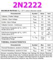 Pack of 10 - 2N2222 NPN Transistor 60V 0.8A. 