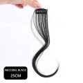 25CM Long Curly Middle-part Bangs Clips Front Two Side Wig Hair Extension Synthetic Fake Hairpiece for Women. 
