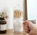 Two-Layer Acrylic Organizer Transparent Round  Storage Box CottonBud Cotton Bud Puff & Pad Box Cosmetics Holder. 