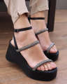 Luxury Women's Wedge Heel Sandals with Rhinestones Perfect for Party, Bridal, Wedding and Everyday Elegance Comfortable and Easy to Wear. 