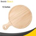 Wooden Pizza Board Round With Handle Pizza Pan Baking Tray- 13 Inches. 