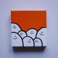 Dreamy designs red small cute painting on canvas 4x4 size acrylic painting art and crafts hand painted painting  painting hand painting canvas wall decor decoration items gift items. 
