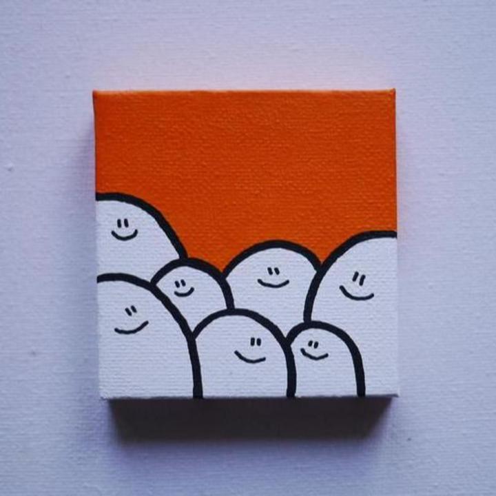 Dreamy designs red small cute painting on canvas 4x4 size acrylic painting art and crafts hand painted painting  painting hand painting canvas wall decor decoration items gift items