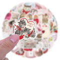 10/30/60pcs INS Style Pink Coquette Stickers Aesthetic Cartoon Decorative Stationery Laptop Phone Case Kawaii Girls Kids Sticker. 