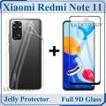 Xiaomi Redmi Note 11 9D Glass Protector Tempered Glass Edge To Edge + Back Jelly Protector Poly Transparent Edge To Edge Sides Coverage For Xiaomi Redmi Note 11. 