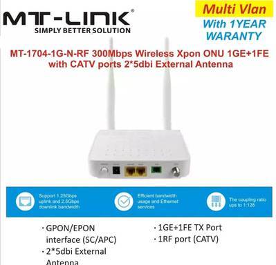 Fiber Router Mt link 1704 xpon Gpon Epon HGU ONU Fiber Wifi Router MT-1704-1G-N Fiber Device Internet LAN LOS PON WiFi 2 Antina