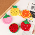 1Pc Cute Fruit Shape Plush Coin Purse Watermelon Pineapple Orange Strawberry Purse Bag Keychain Pocket Kid's Coin Pouch Wallet Eatop. 